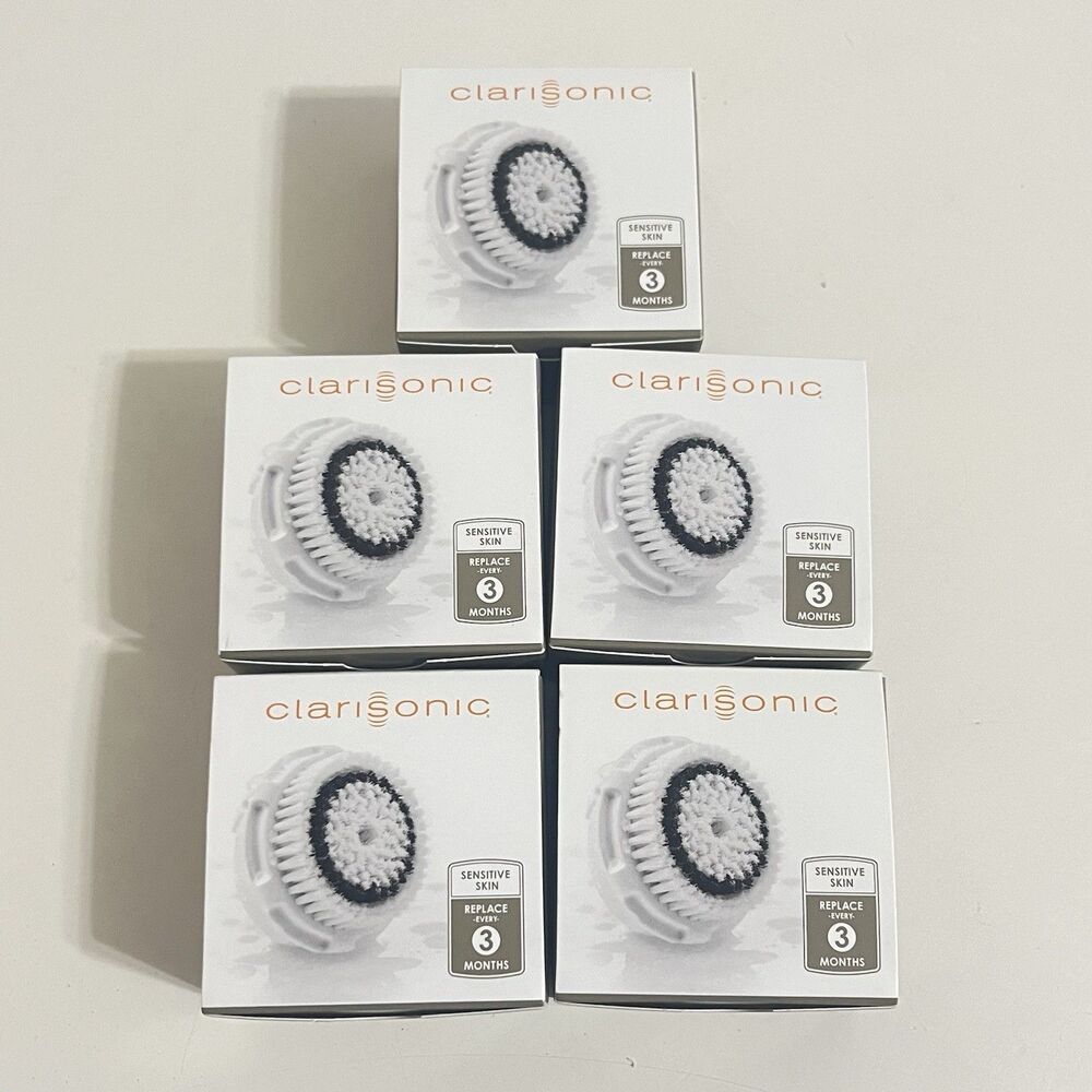 Clarisonic Skin Cleaning Replacement Brush Head for Sensitive Skin Lot of 5 NEW